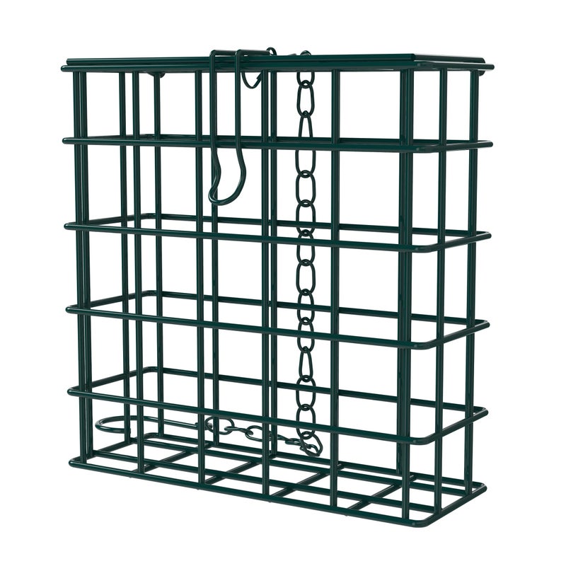 MEKKAPRO Suet Feeder for Outside Hanging with Metal Chain, Single Capacity Suet Holder, Bird Feed Recommended, Bird Feeder Ideal for Clinging Birds, Woodpeckers, Nuthatches (Single) - Image 1